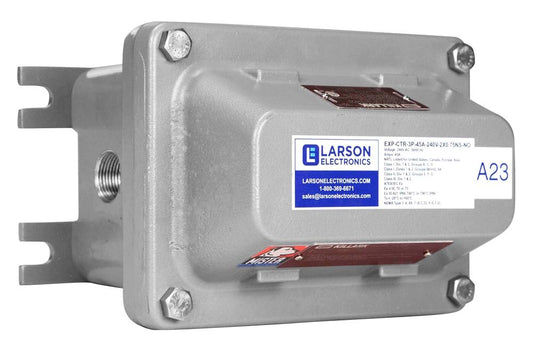 45A Explosion Proof Contactor - C1D1, C2D1 - 3P - (2) 3/4" NPT Hubs, North/South - ATEX/IECEX Rated