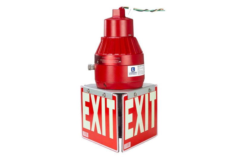 26W Red Explosion Proof Compact Fluorescent Exit Sign - 450 Lumens - Class I Div 1 & 2 - 120-277V AC