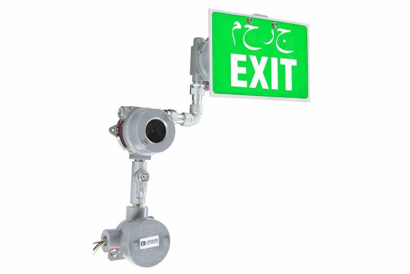 Explosion Proof Exit Sign - Class I, Division 1 & 2 - IP65 - 4" Letters - 240V 50Hz - Emergency