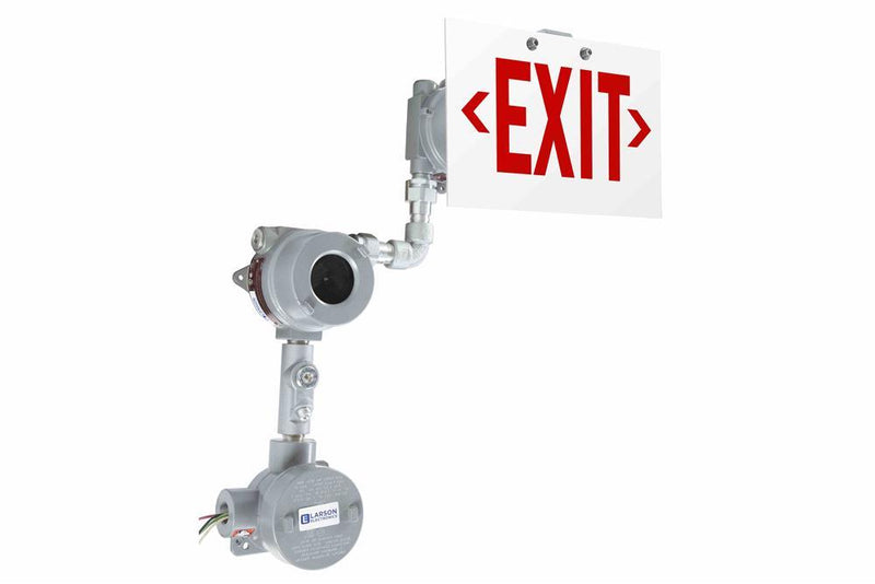 Explosion Proof Exit Sign - Class I, Division 1 & 2 - IP65 - 120V/277VAC - Emergency Battery Back-Up