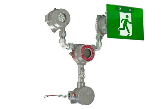 Explosion Proof Bug Eye Emergency Exit LED Arrow Sign - Self-Testing- 90 Min. Emg. Runtime- C1D1&2