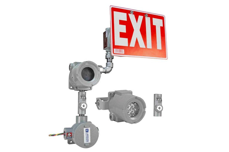 Explosion Proof Exit Sign - Class I, Div 1&2 - IP65 - 120V/277VAC - Emergency Battery - Remote Head