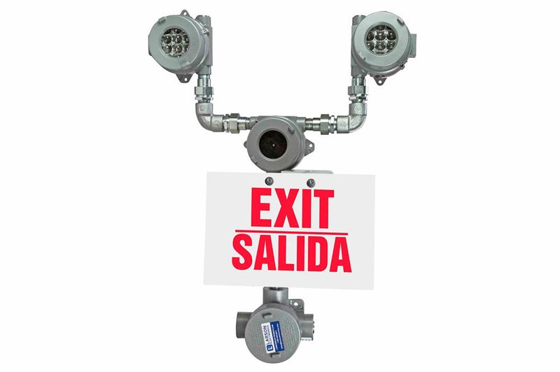 Explosion Proof Bug Eye Emergency LED Exit Fixture - 120V, 60Hz Self-Testing - 90 Min. Emergency Runtime - C1D1&2 - Engish/Spanish