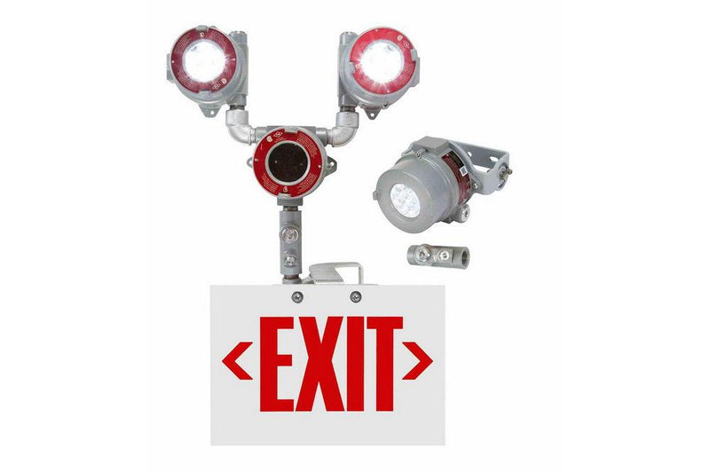 Explosion Proof Bug Eye Emergency LED Exit Fixture - Self-Testing- 90 Min. Runtime- Remote Head