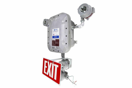 Explosion Proof Emergency System w/ Exit Sign - (2) 12W LED Lamps - 90 Mins Runtime - ATEX/IECEX