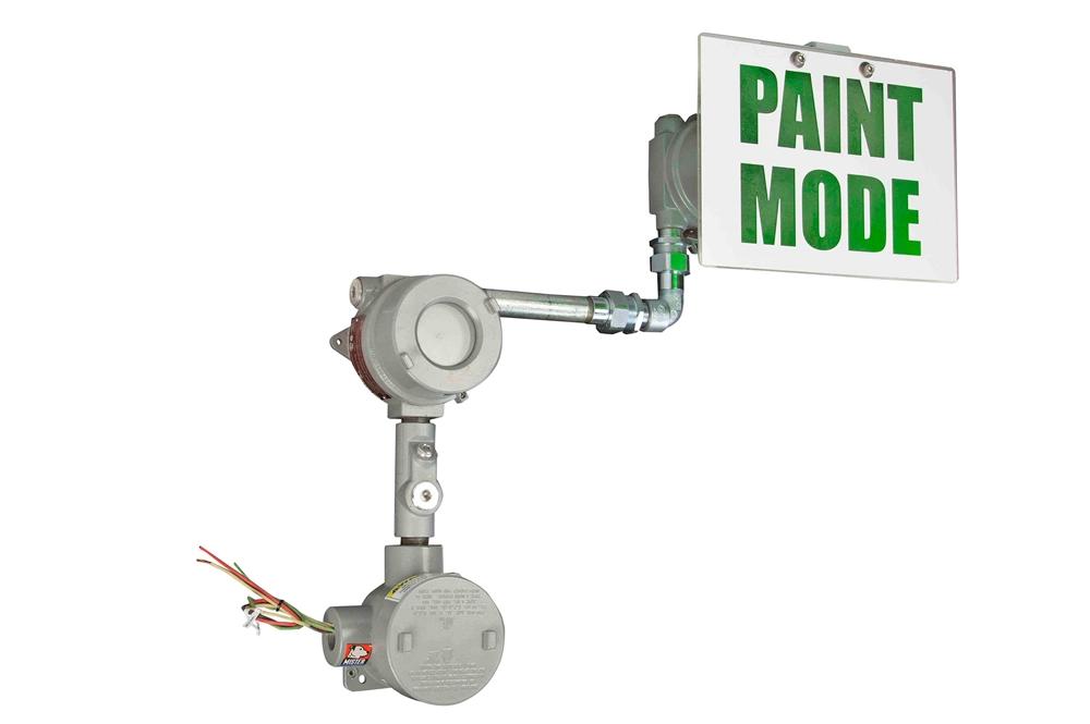 Explosion Proof Paint Mode Warning Sign - Class I, Division 1 & 2 - IP65 - 120V/277VAC - Emergency