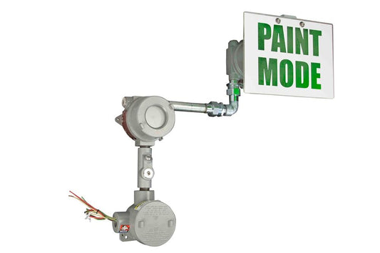 Explosion Proof Paint Mode Warning Sign - Class I, Division 1 & 2 - IP65 - 120V/277VAC - Emergency