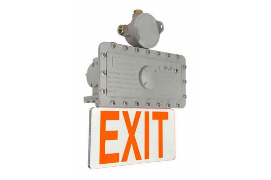 Explosion Proof Exit Sign - C1D1, C2D1, C3D1 - 120-277V AC - 3Hr Emergency Backup - Double Sided