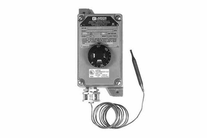 Explosion Proof Thermostat - Class I, II - 120-250V - 60-250F Temp Range/1/2" Min. Coil - 15ft Cord