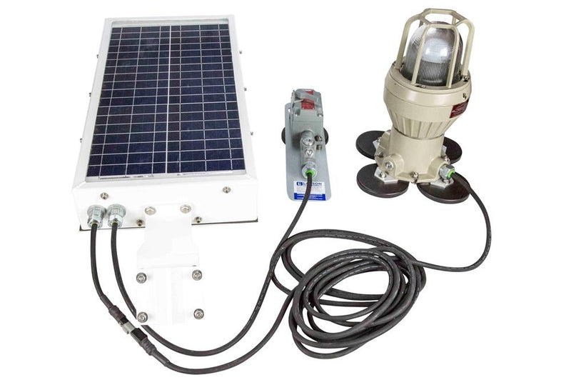 Solar Power LED Explosion Proof Light - Magnetic Surface Mount - Explosion Proof Inline Switch