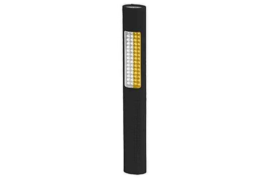 Larson Battery-powered Safety LED Flashlight - White/Amber - Constant/Strobe - (4) AA Batteries - Black