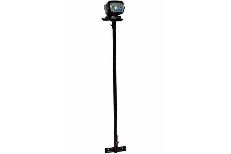 Remote Control Spotlight on 6' Fixed Work Light Pole - 65 Watt Halogen - Wireless Remote - 12V DC