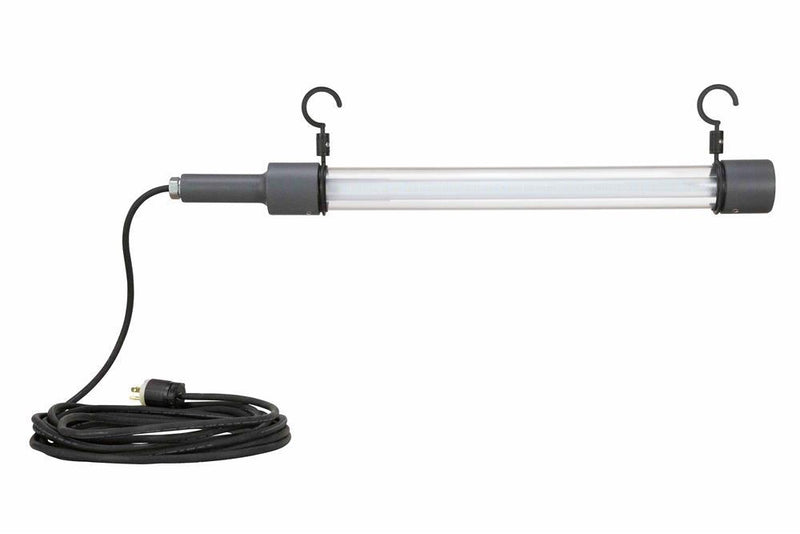 14 Watt LED Drop Light/Task Light with Hanging Hooks - 25' Cord - 3' Tube - LED Shelter Light