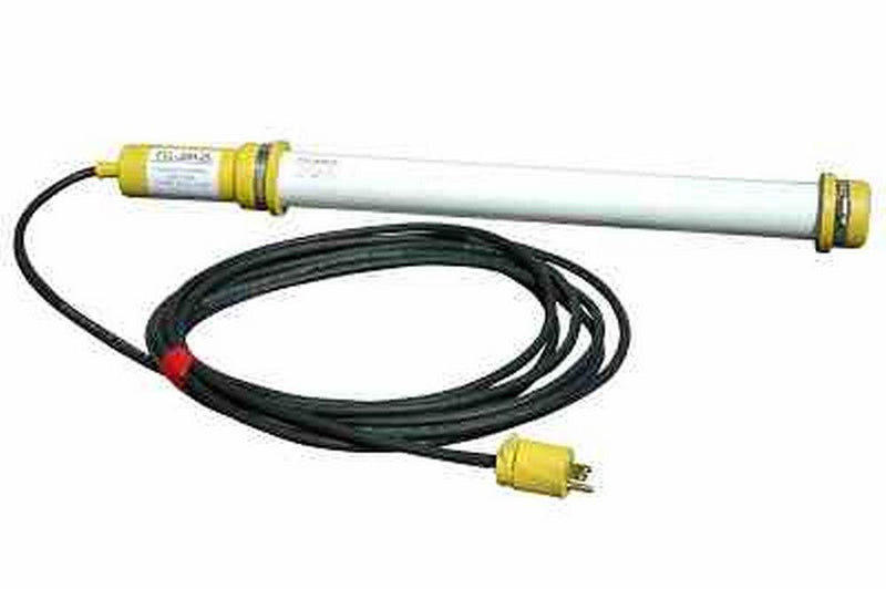 Fluorescent Drop Light/Task Light w/ Hooks - 20 Watts 3' Tube - 25' 16/3 SOOW Cord -Industrial Plug