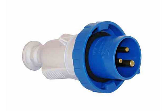 Larson Weatherproof Industrial Pin and Sleeve Plug - 2 Pole 3 Wire - 16 Amp - IEC 60309 - 220-240V Rated