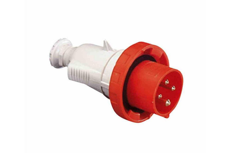 380-415V Weatherproof Industrial Pin and Sleeve Plug - 3 Pole 4 Wire - 125 Amp - IEC 60309