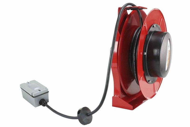 General Area 50' 12/3 Cord Reel - GFCI Duplex Outlet w/ Watertight Covers - 120V - 5-20P Cord Cap