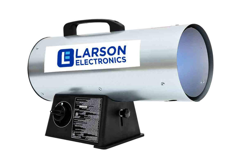 Larson Forced Air Heater - 120V - Propane - 300 CFM, 40000 BTUs - 10' Hose/Regulator - Metallic