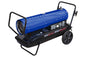 Larson Cart Mounted Forced Air Heater - 120V - Kerosene/Diesel - 670 CFM, 215000 BTUs - 13 Gal Tank - Blue