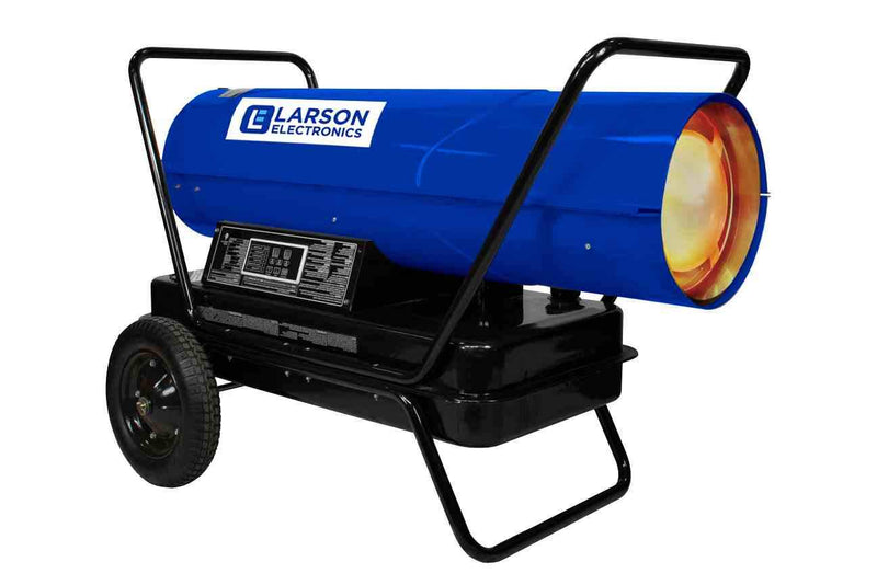 Larson Cart Mounted Forced Air Heater - 120V - Kerosene/Diesel - 1250 CFM, 400000 BTUs - 24 Gal Tank - Blue