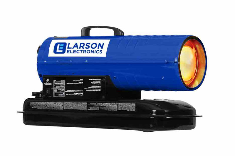 Larson Industrial Forced Air Heater - 120V - Kerosene/Diesel - 170 CFM - 45,000 BTUs - 5 Gal Tank - Blue