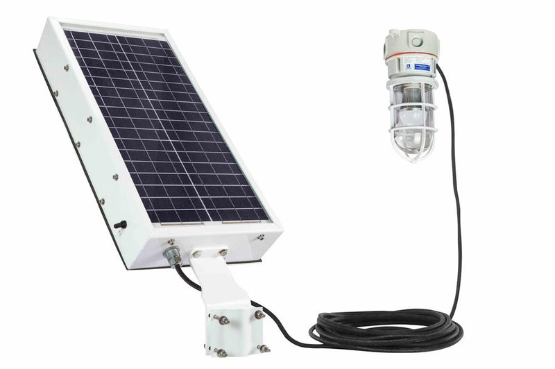 Solar Powered Dual LED Indicator Light - Inline Switch - (3) 20aH Lithium Ion Batteries - Weatherproof