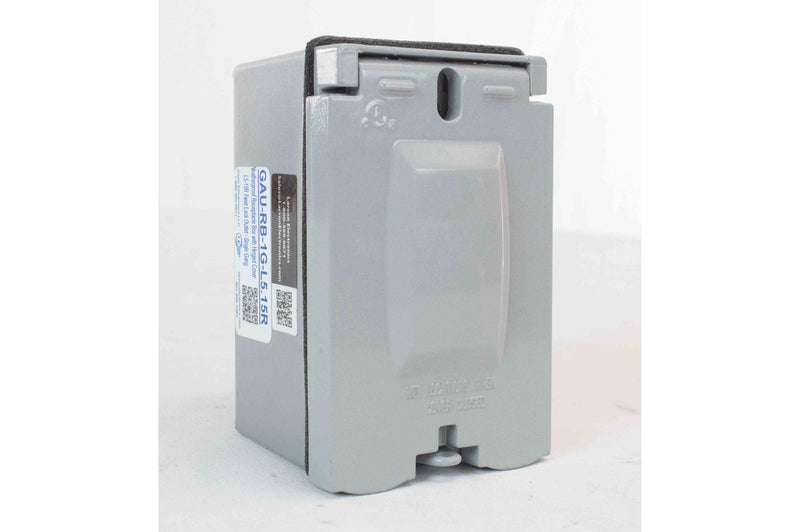 Larson Weatherproof Receptacle Box with Hinged Cover - L5-15R Twist Lock Outlet - Single Gang
