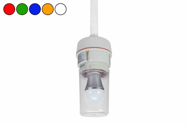 Industrial Strobing LED Light Beacon - 7 Watts - Non-Metallic - Chemical Resistant - Polycarb Lens