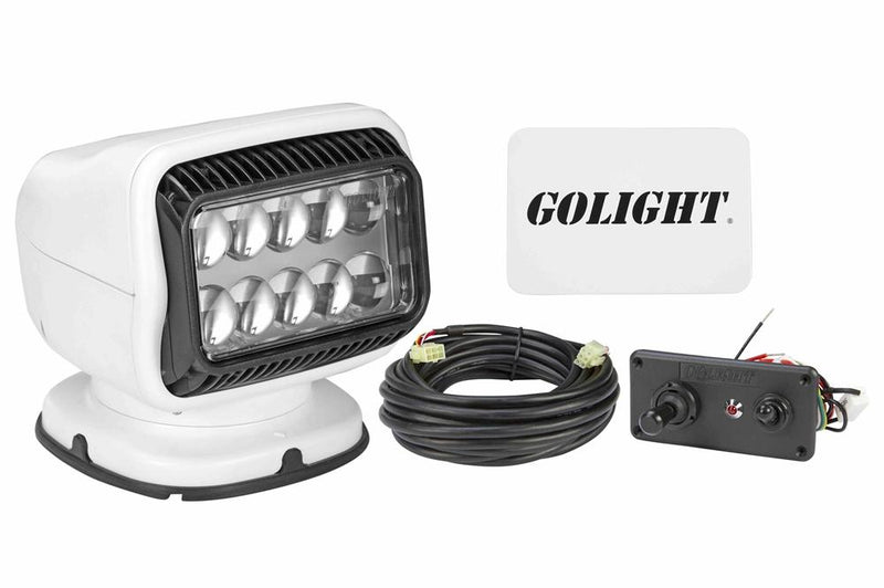 40W Golight Radioray Motorized LED Spotlight, 544,000 Candela, (1) Hardwired Dash Remote, White