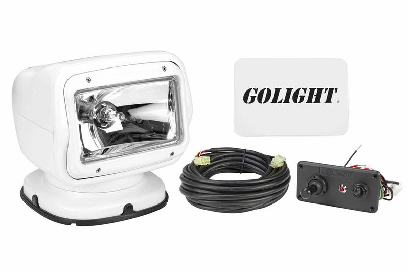 65W Golight Radioray Motorized Halogen Spotlight, 225,000 Candela, (1) Hardwired Dash Remote, White