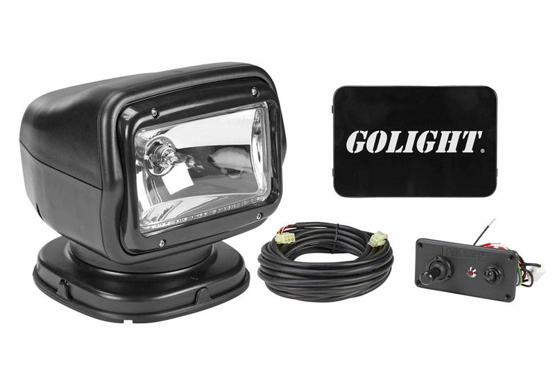 65W Golight Radioray Motorized Halogen Spotlight, 225,000 Candela, (1) Hardwired Dash Remote, Black