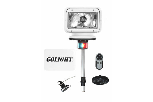 Larson Golight GL-2100-12-E Remote Control Spotlight with 12 Inch Post Mount - Perko Socket