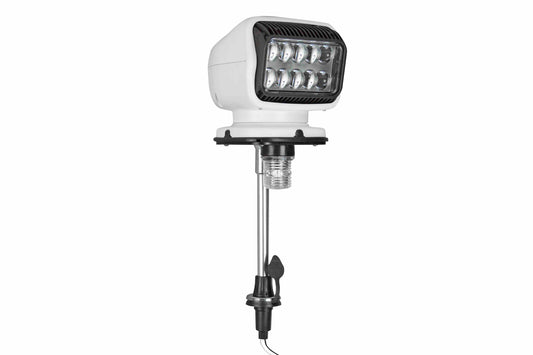 Larson Golight Wireless Remote Control LED Floodlight with Post Mount - Perko Socket - Integrated Anchor Light