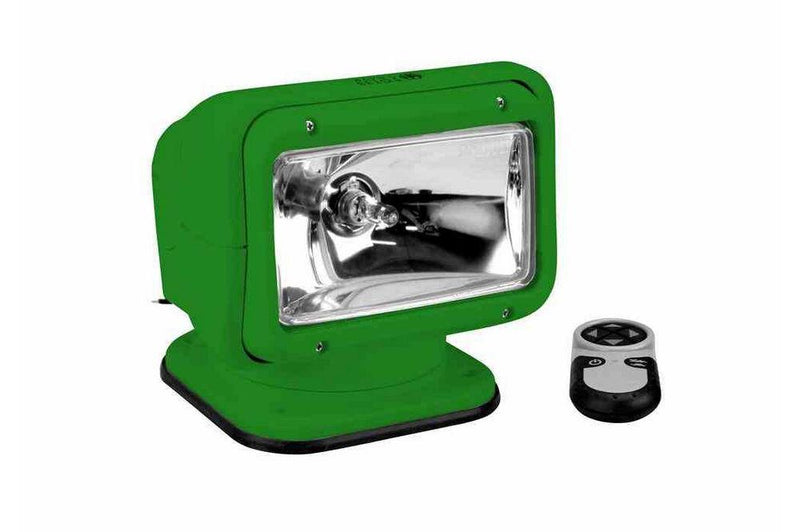 65W Golight Radioray Motorized Halogen Spotlight - 1300 Lumens - (1) Wireless Remote - Green Housing