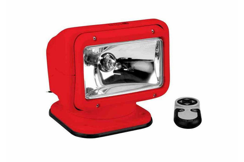 65W Golight Radioray Motorized Halogen Spotlight - 1300 Lumens - (1) Wireless Remote - Red Housing