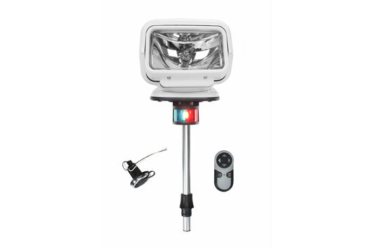 Larson Golight Stryker Boat Light - Wireless Handheld Remote - 6, 12, or 24 Inch Stanchion Mount - WHT
