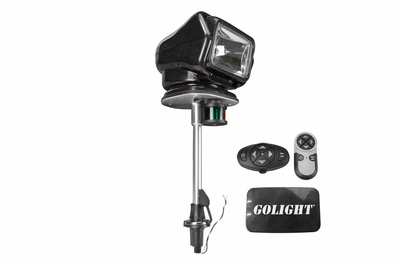 Larson Golight Stryker Boat Light GL-3110-S-12 - Wireless Handheld & Dash Remotes - Stanchion Mount -BLK