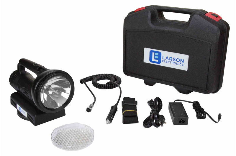 Larson Rechargeable HID Handheld Light with Magnetic Base - 3500 lumens - Li-Ion Battery - 3000' Spot Beam