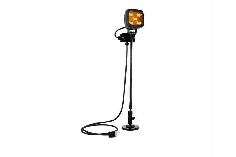 25W LED Amber Work Light w/ Goose Neck Double Ball Joint Magnetic Mount - 2250 Lumens - 120-240V AC