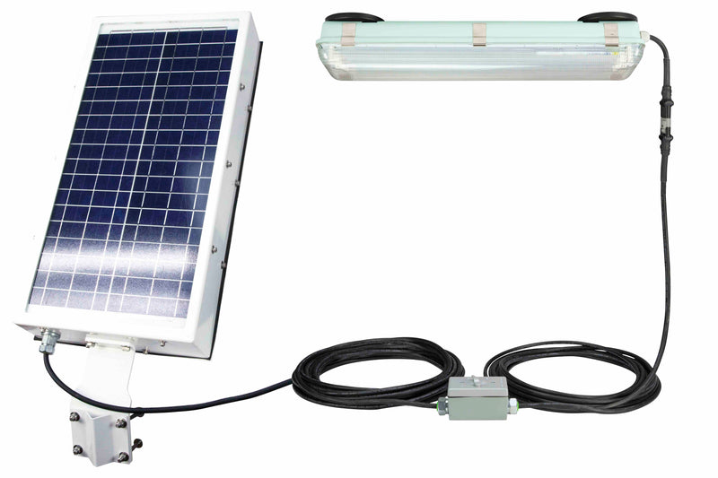 Larson 28W Solar Powered Vaporproof LED Light - 12V - 10Hr Runtime - Magnetic Mount