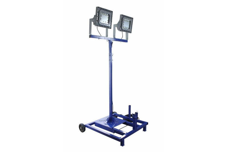 300W Hazardous Location Extendible LED Light Tower w/ Wheels - C1D2 - 120-277VAC - End to End