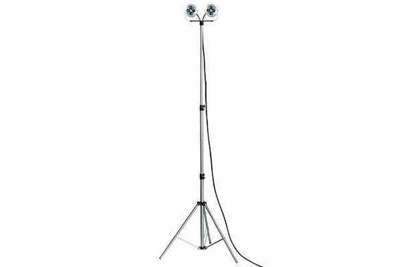 63 Watt Low Voltage LED Tripod - 25ft Cable w/ Battery Clamps - Portable Hazardous Location Lighting