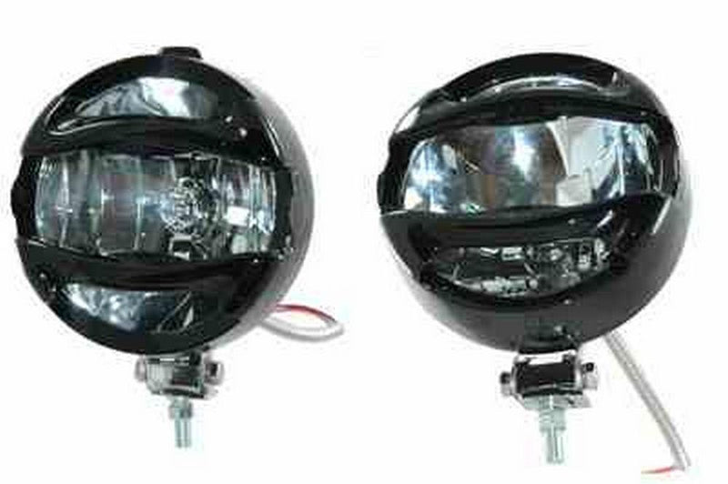 Truck Lights - Off Road Lights - 12/24 Volts - Black Chrome Finish - Pair of 6 inch Round Lights