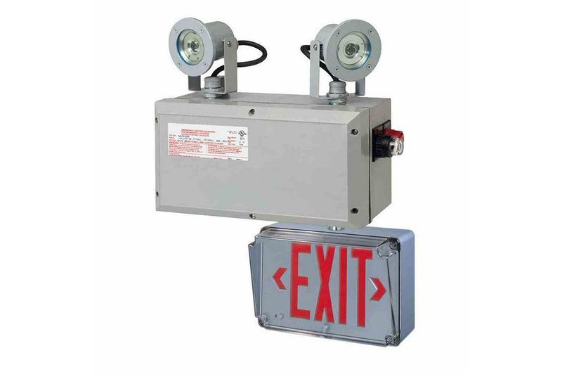 Explosion Proof LED Emergency Bug Eyes Lighting System w/ Exit Sign - C1D2 - C2D2