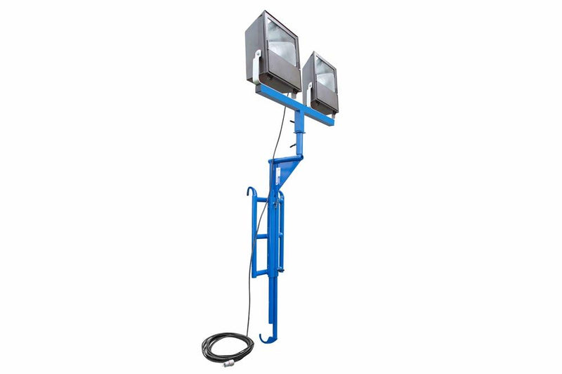 Hazardous Location Metal Halide Fixture - (2) 400W Lamps - Adjustable Aluminum Ladder/Rail Mount - 100' Cord