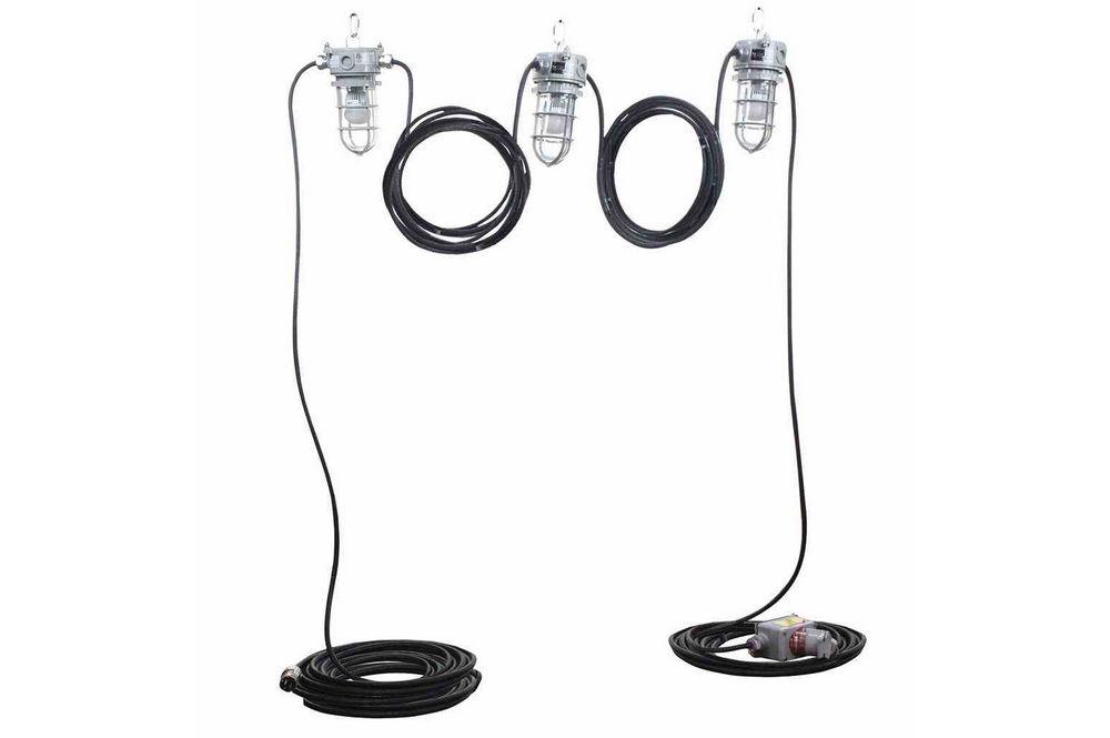 75ft Hazardous Location LED String Lights - 3 Lamps - Non-Metallic - Chemical Resistant - CID2