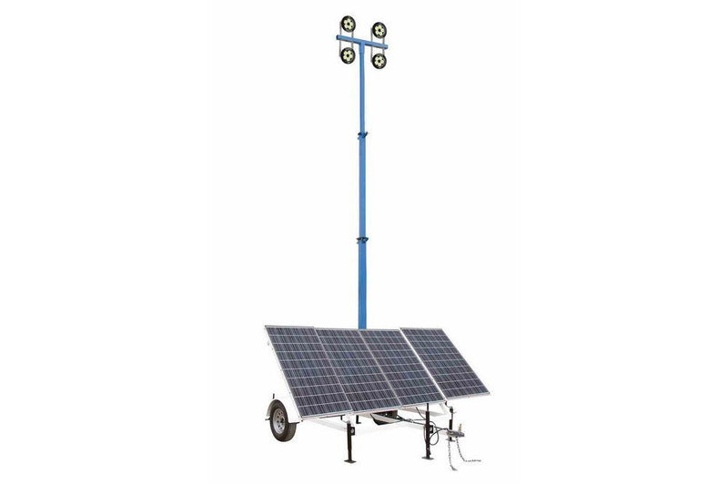 Explosion Proof 5-Stage Solar Light Tower - 13.5'-30' - (4) 100W LED Lamps - (4) 250aH Batteries