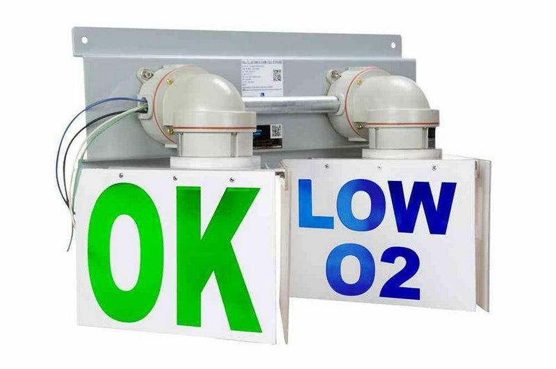 Class 1 Div 2 LED Oxygen Level Warning Sign Light - 20 Watts - Non-Metallic - Corrosion Resistant