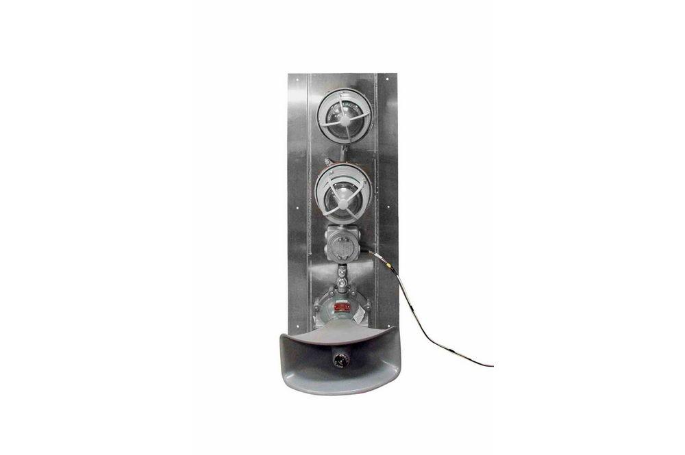 Hazardous Location Signal Light w/ Audible Alarm - C1D2 - Stainless Steel Pole Top Mount