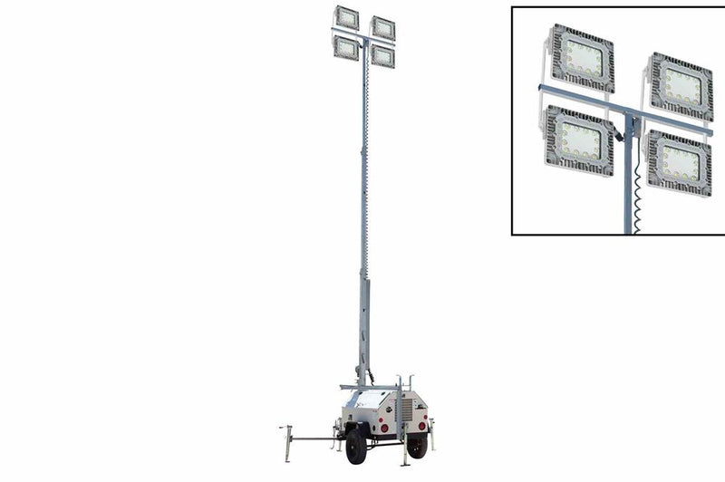 6000W Water Cooled Diesel Generator - 30' Telescoping Tower - (4) EXP LED Lamps